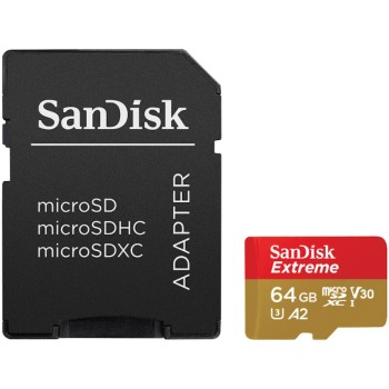 Spominska kartica SDXC-Micro 64GB Sandisk Etreme 160MB/s 60MB/s U3 V30 UHS-I (SDSQXA2-064G-GN6MA) +adapter