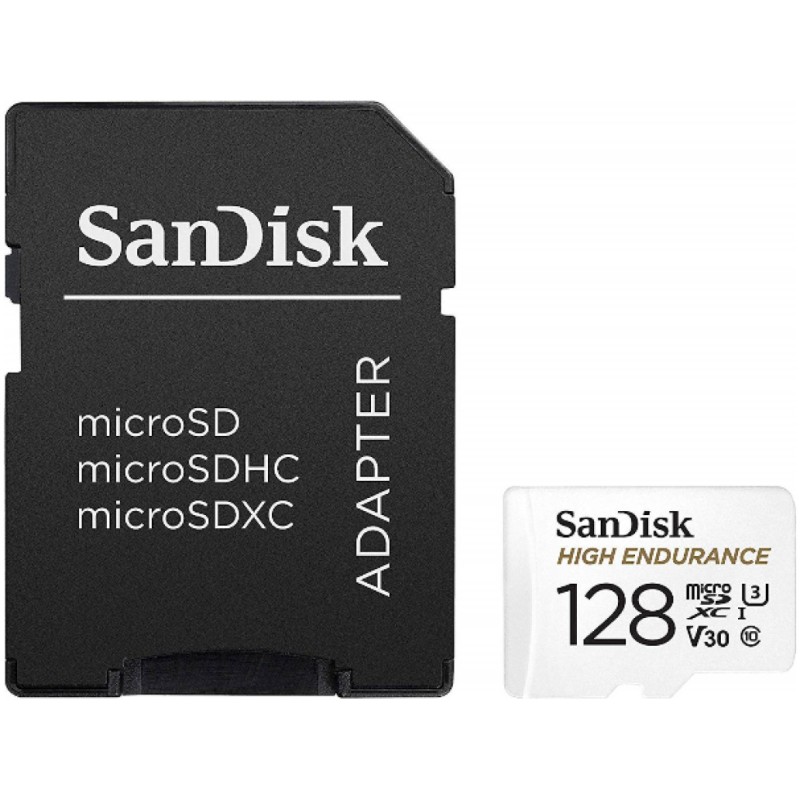 Spominska kartica SDXC-Micro 128GB Sandisk High Endurance 100MB/s/40MB/s U3 V30 UHS-I +adapter (SDSQQNR-128G-GN6IA) SANDISK Spominska kartica SDXC-Micro 128GB Sandisk High Endurance 100MB/s/40MB/s U3 V30 UHS-I +adapter (SDSQQNR-128G-GN6IA)