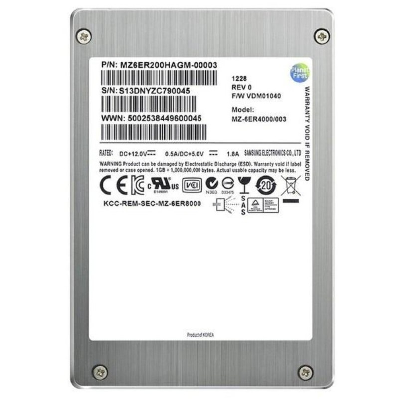 Disk SSD 6,4cm (2,5) SATA3 200GB Samsung SM1625 eMLC 2,5 900/600MB/s (MZ6ER200HAGM) SAMSUNG Disk SSD 6,4cm (2,5) SATA3 200GB Samsung SM1625 eMLC 2,5 900/600MB/s (MZ6ER200HAGM)