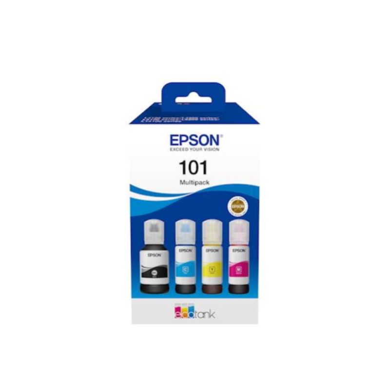 ČRNILO EPSON 101 4x KOMPLET STEKLENIČKA, 70 ML L41xx, L42xx, L61xx, L62xx (C13T03V64A) Epson ČRNILO EPSON 101 4x KOMPLET STEKLENIČKA, 70 ML L41xx, L42xx, L61xx, L62xx (C13T03V64A)