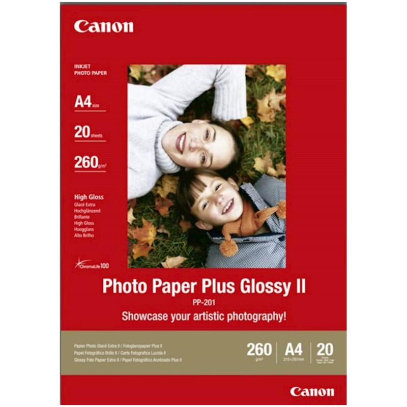 Papir CANON PP-201 A4; A4 / high gloss / 265gsm / 20 listov (2311B019BA) Canon Papir CANON PP-201 A4; A4 / high gloss / 265gsm / 20 listov (2311B019BA)
