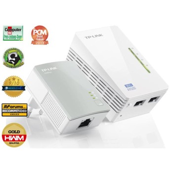 HPAV Powerline 2xLAN+1xLAN RJ45 220V TP-Link 300Mbit/s (1+1) WLAN (TL-WPA4220KIT)