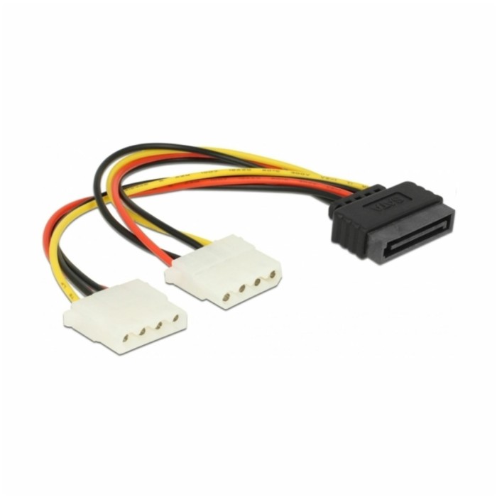 Adapter Serial ATA 1xSATA M + 2xMolex Ž 20cm Delock