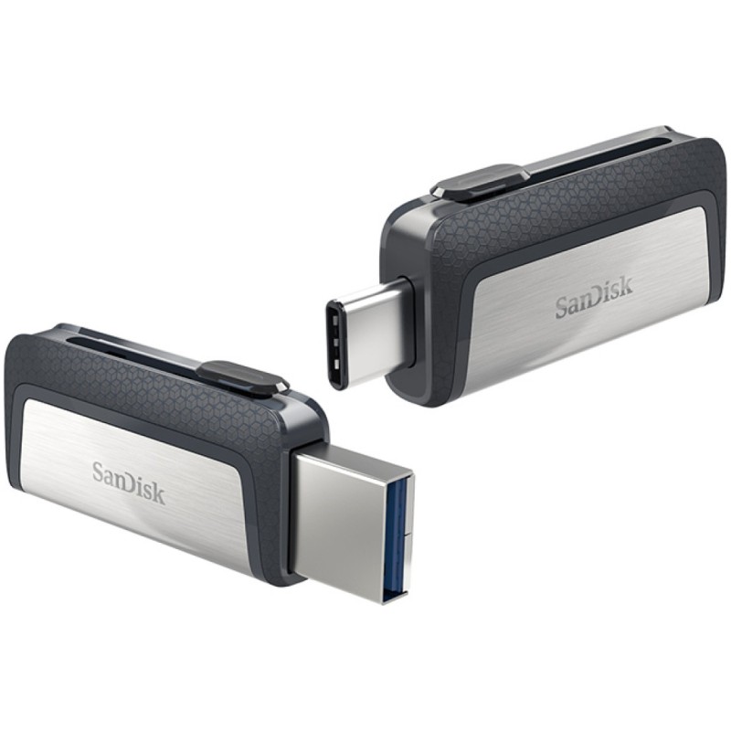 Spominski ključek 32GB USB 3.2/USB-C Sandisk Ultra Dual 150MB/s plastičen drsni srebrno-črn (SDDDC2-032G-G46) SANDISK Spominski ključek 32GB USB 3.2/USB-C Sandisk Ultra Dual 150MB/s plastičen drsni srebrno-črn (SDDDC2-032G-G46)