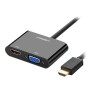 Adapter HDMI (m) => VGA (ž) in HDMI (ž) Ugreen microUSB napajanje 5V 3,5mm 0,30cm Adapter HDMI (m) => VGA (ž) in HDMI (ž) Ugreen microUSB napajanje 5V 3,5mm 0,30cm