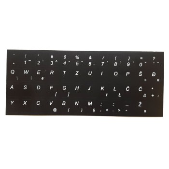 Nalepke za tipkovnico s SLO znaki črna podlaga / bele črke