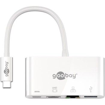 Priklopna postaja USB-C => HDMI ETH LAN 1x USB 3.0 1x USB-C PD 60W Goobay bel (62105) Priklopna postaja USB-C => HDMI ETH LAN 1x USB 3.0 1x USB-C PD 60W Goobay bel (62105)