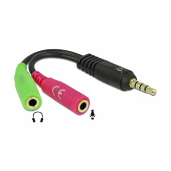 Adapter Audio 3,5mm M => 2 x 3,5mm Ž Delock 0,15m OMTP (65344) Adapter Audio 3,5mm M => 2 x 3,5mm Ž Delock 0,15m OMTP (65344)