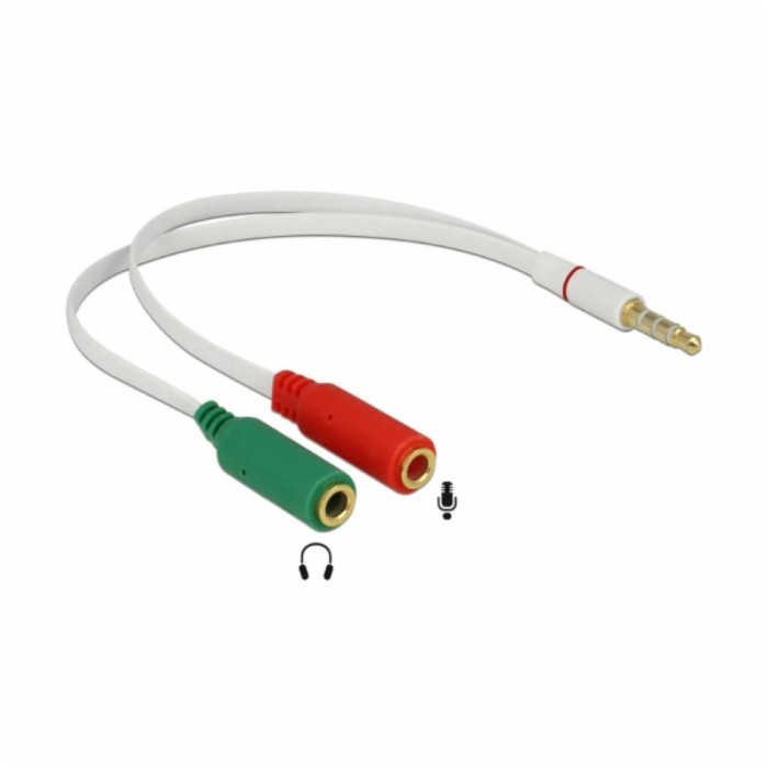 Adapter Audio 3,5mm M => 2 x 3,5mm Ž Delock 0,20m CTIA (65447)