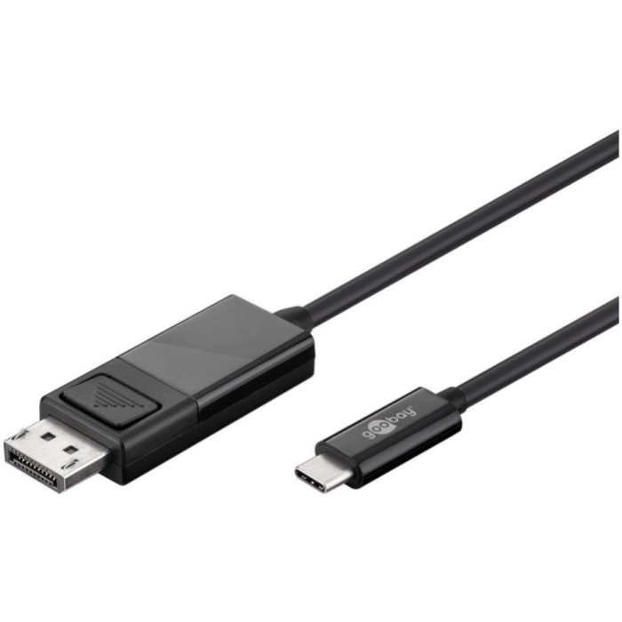 Kabel USB-C => DisplayPort 1,2m z zatičem UHD 4K - črn (Goobay) Kabel USB-C => DisplayPort 1,2m z zatičem UHD 4K - črn (Goobay)