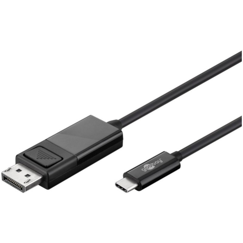 Kabel USB-C => DisplayPort 1,2m z zatičem UHD 4K - črn (Goobay) Goobay Kabel USB-C => DisplayPort 1,2m z zatičem UHD 4K - črn (Goobay)