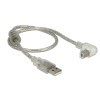 Kabel USB 2.0 A=>B 0,5m Delock dvojno pklopljen kotni Delock Kabel USB 2.0 A=>B 0,5m Delock dvojno pklopljen kotni