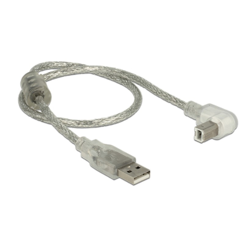 Kabel USB 2.0 A=>B 0,5m Delock dvojno pklopljen kotni Delock Kabel USB 2.0 A=>B 0,5m Delock dvojno pklopljen kotni