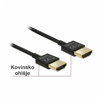 KABEL HDMI/HDMI M/M  0,25m Delock UltraHD 4 K pozlačeni kontakti V2,0