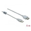 Kabel USB-A => USB-A 2.0 Podaljšek 5m Delock transparent dvojno oklopljen (83885) Delock Kabel USB-A => USB-A 2.0 Podaljšek 5m Delock transparent dvojno oklopljen (83885)