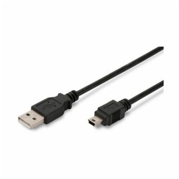 Kabel USB A => B Mini 5pin 3,0m dvojno oklopljen črn Digitus (AK-300108-030-S)