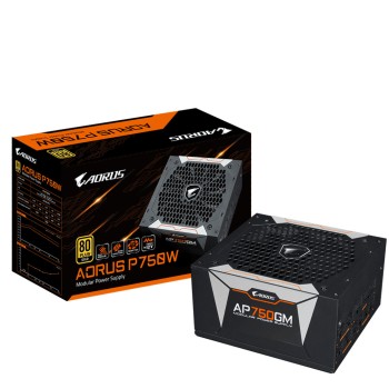 Napajalnik - 750W GigaByte GP-AP750GM Aorus 80Plus Gold 91% ATX12V 2.3 Modular 135mm črna (GP-AP750GM)