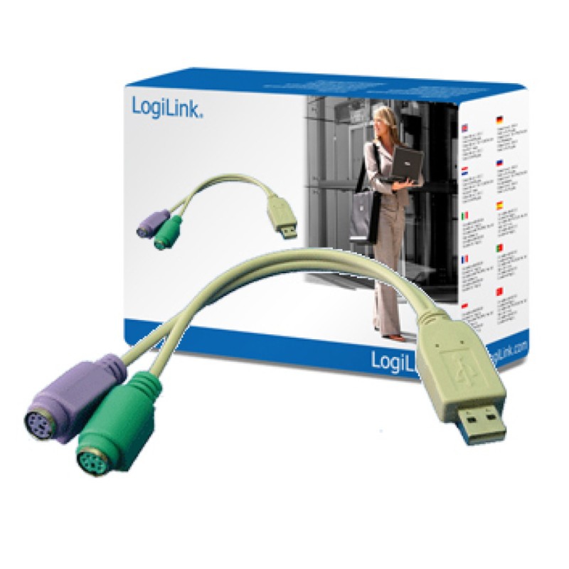 Adapter USB => PS2 - 2x Ženski LogiLink AU0004A LOGILINK Adapter USB => PS2 - 2x Ženski LogiLink AU0004A