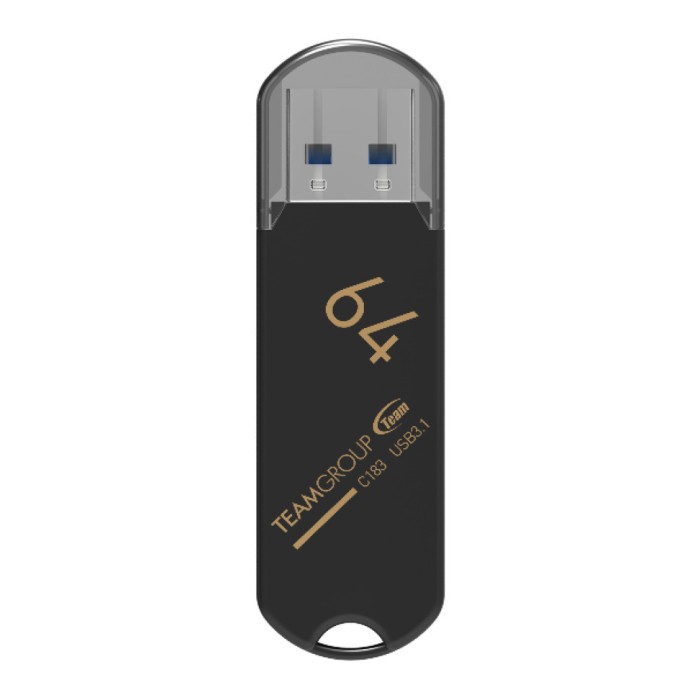 Spominski ključek 64GB USB 3.1 Teamgroup C183 - plastičen/s pokrovčkom/črn (TC183364GB01) Spominski ključek 64GB USB 3.1 Teamgroup C183 - plastičen/s pokrovčkom/črn (TC183364GB01)
