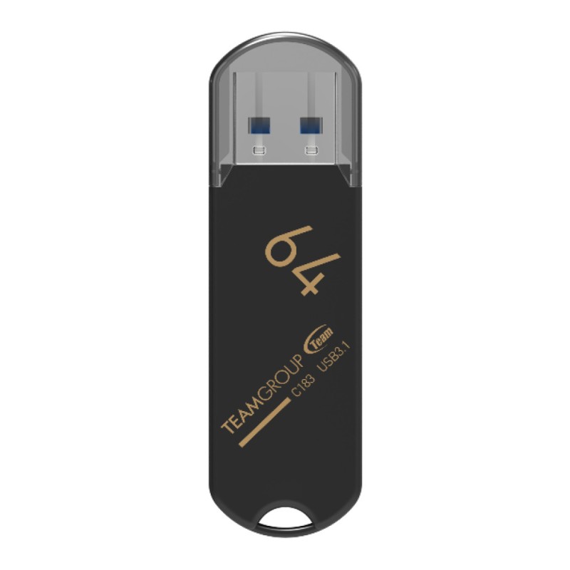 Spominski ključek 64GB USB 3.1 Teamgroup C183 - plastičen/s pokrovčkom/črn (TC183364GB01) TEAMGROUP Spominski ključek 64GB USB 3.1 Teamgroup C183 - plastičen/s pokrovčkom/črn (TC183364GB01)