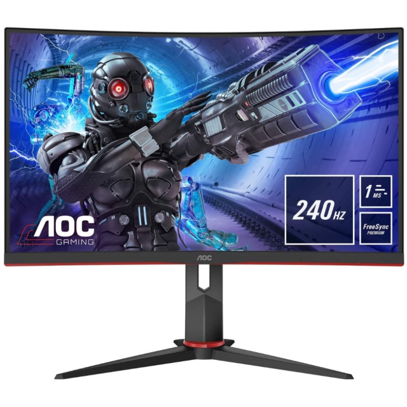 Monitor AOC 81,3 cm (32,0) C32G2ZE 1920x1080 Curved Gaming 240Hz VA 0,5ms 2xHDMI DisplayPort  3H sRGB123% FreeSync Premium Delta E<2 calibration
