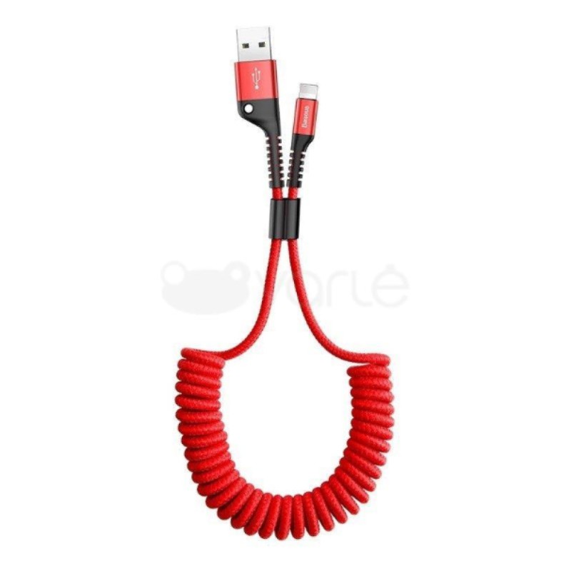 Kabel USB-C => USB-A 2.0 tekstil ovoj 1,00m 5V/2A Baseus spiralni rdeč (CATSR-09)