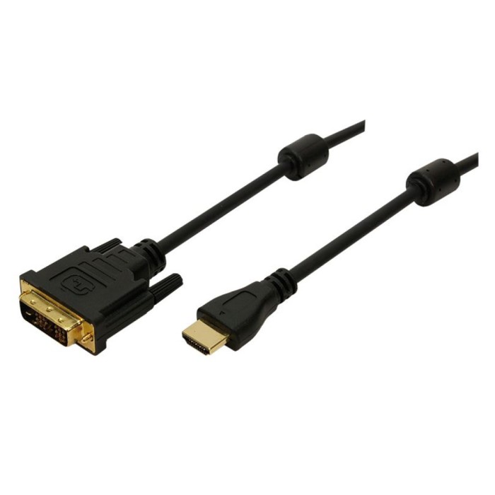 KABEL HDMI/DVI Digital (18+1) M/M  3,0m LogiLink pozlačeni kontakti in feritno jedro (CH0013)
