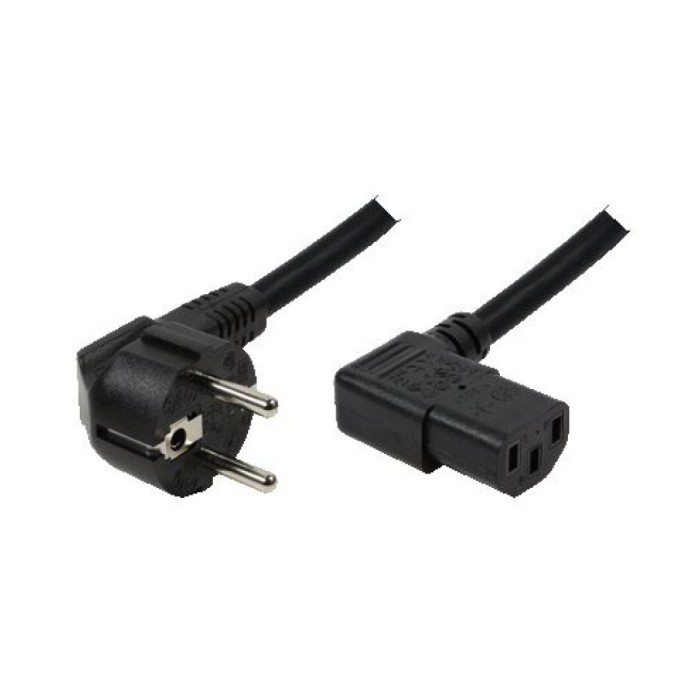 KABEL NAPAJALNI 220V 2,00m Schuko - C13 kotni 90° črn LogiLink (CP103)