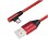 Kabel USB A => B micro tekstil ovoj 1,00m 90° (za mobitele) LogiLink rdeč (CU0150) EOLS-P