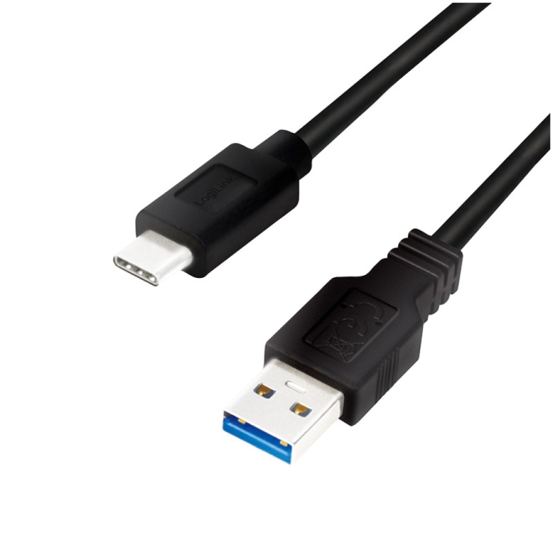 Kabel USB-C => USB A 3.2 Gen1x1 A 1,00m Logilink - črn (CU0168) LOGILINK Kabel USB-C => USB A 3.2 Gen1x1 A 1,00m Logilink - črn (CU0168)
