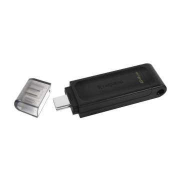 Spominski ključek 64GB USB-C Kingston DT70 - plastičen/s pokrovčkom/črn (DT70/64GB)
