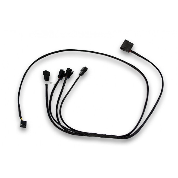 Splitter za ventilatorje EKWB 1x -> 4x4-pin + 1x MOLEX , črna (80cm)
