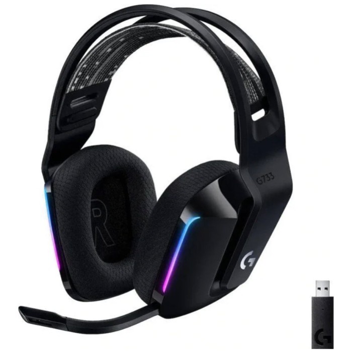 Slušalke gaming Logitech brezžične G733 Lightspeed 2,4Hz - črne (981-000864)