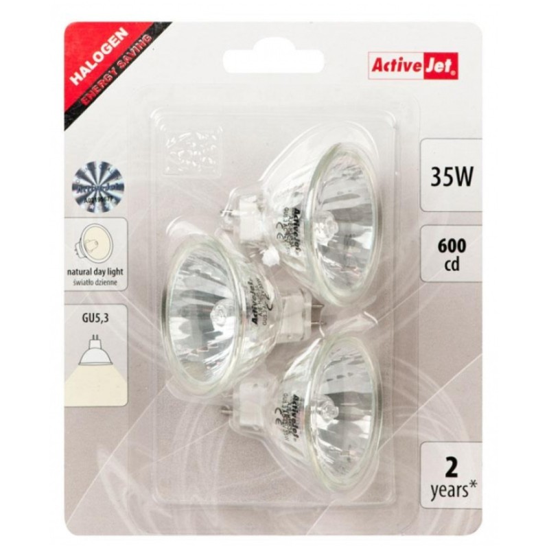 Žarnica Halogen Reflektor ACTIVEJET GU5,3 35W 3kos blister ACTIVEJET Žarnica Halogen Reflektor ACTIVEJET GU5,3 35W 3kos blister