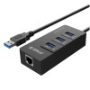 HUB USB 3.0 3portni 1x RJ45 Orico (HR01-U3-V1-BK-BP) Orico HUB USB 3.0 3portni 1x RJ45 Orico (HR01-U3-V1-BK-BP)