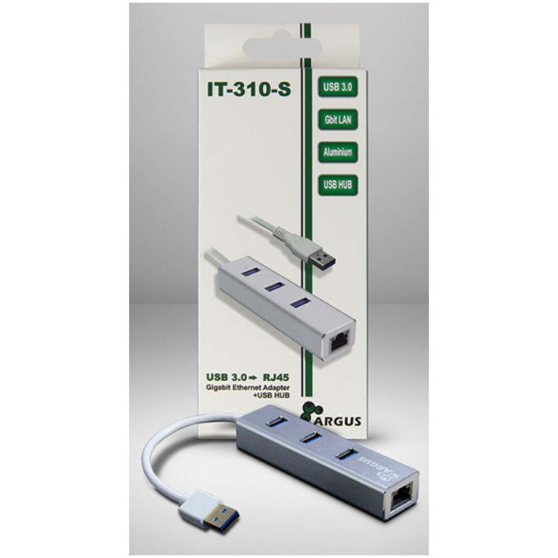 HUB USB 3.0 3portni Inter-Tech Argus IT-310 z 100/1000 Ethernet mrežnim priključkom srebrn (IT-310-S) Inter-Tech HUB USB 3.0 3portni Inter-Tech Argus IT-310 z 100/1000 Ethernet mrežnim priključkom srebrn (IT-310-S)