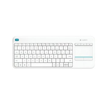 Tipkovnica brezžična Logitech K400 Plus US | bela + Touchpad (920-007128)