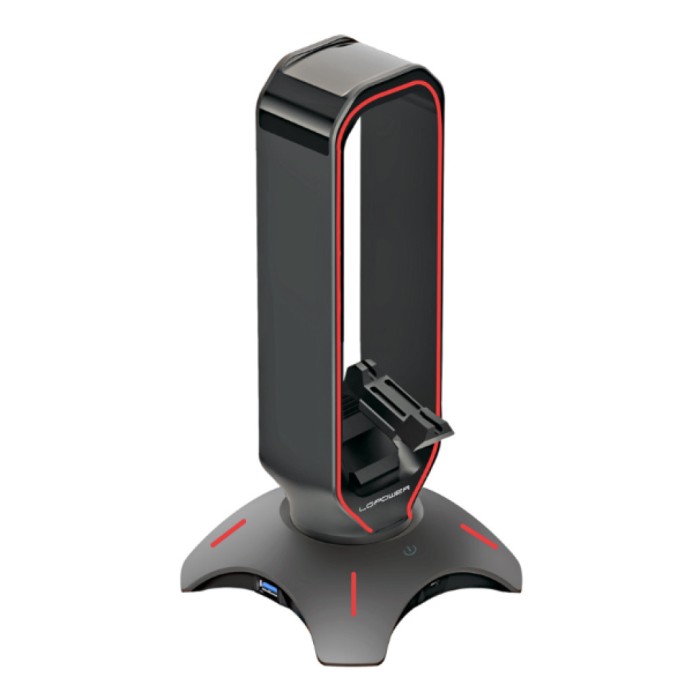 Držalo LC Power za slušalke in bungee za miško RGB