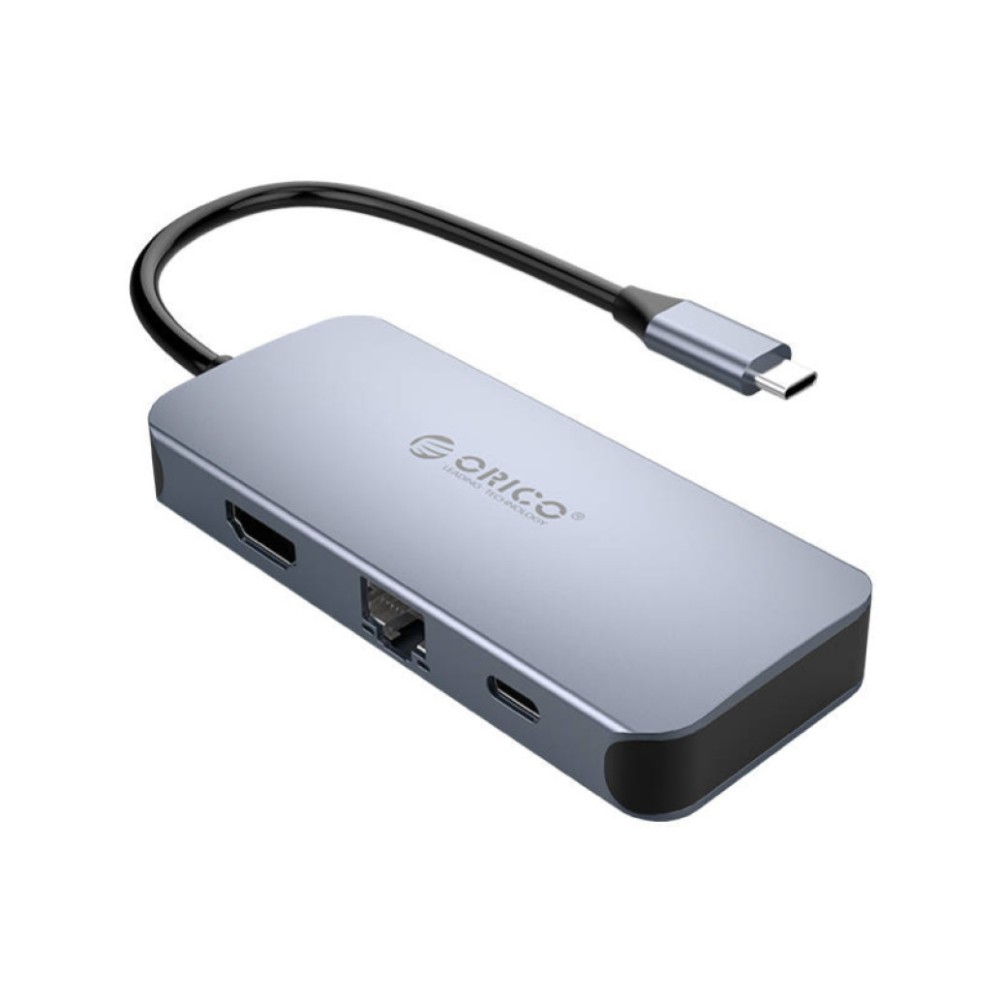 Priklopna postaja USB-C => 3x USB 3.0 tip A 1x HDMI 4K@30Hz 1x RJ45 1x USB-C PD 100W Orico (MC-U602P-GY-BP) Orico Priklopna postaja USB-C => 3x USB 3.0 tip A 1x HDMI 4K@30Hz 1x RJ45 1x USB-C PD 100W Orico (MC-U602P-GY-BP)