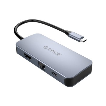 Priklopna postaja USB-C => 3x USB 3.0 tip A 1x HDMI 4K@30Hz 1x RJ45 1x USB-C PD 100W Orico (MC-U602P-GY-BP) Priklopna postaja USB-C => 3x USB 3.0 tip A 1x HDMI 4K@30Hz 1x RJ45 1x USB-C PD 100W Orico (MC-U602P-GY-BP)