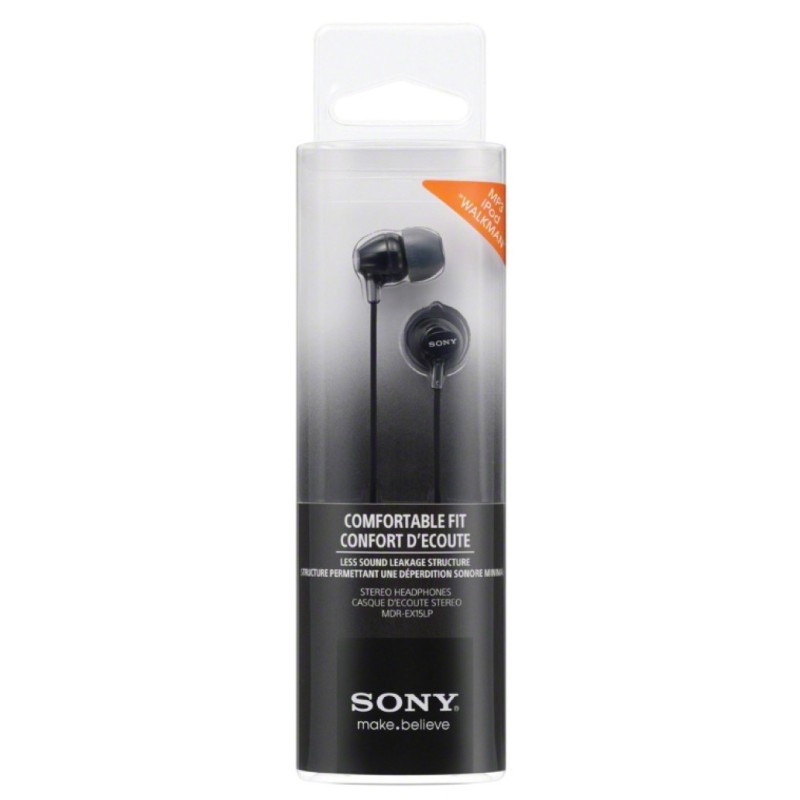 Slušalke žične ušesne Sony 1x3,5mm črne (MDREX15LPB.AE) Sony Slušalke žične ušesne Sony 1x3,5mm črne (MDREX15LPB.AE)