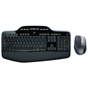 Tipkovnica in miš Logitech brezžična desktop MK710 US international črna Unyfiying SLO gravura (920-002440)