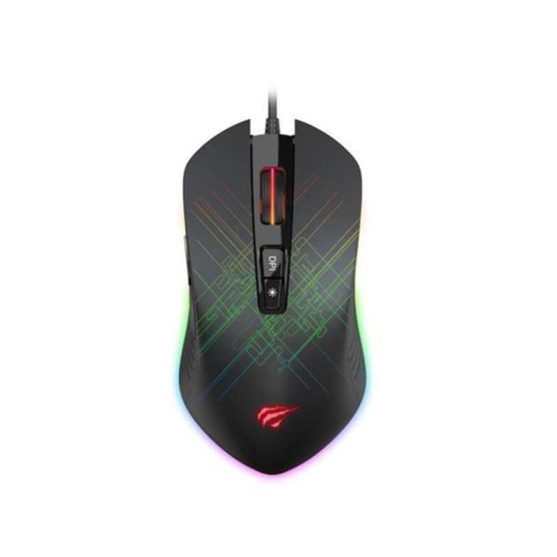 Miš USB HAVIT Gamenote MS1019 optična gaming RGB 4800DPI - črna HAVIT Miš USB HAVIT Gamenote MS1019 optična gaming RGB 4800DPI - črna