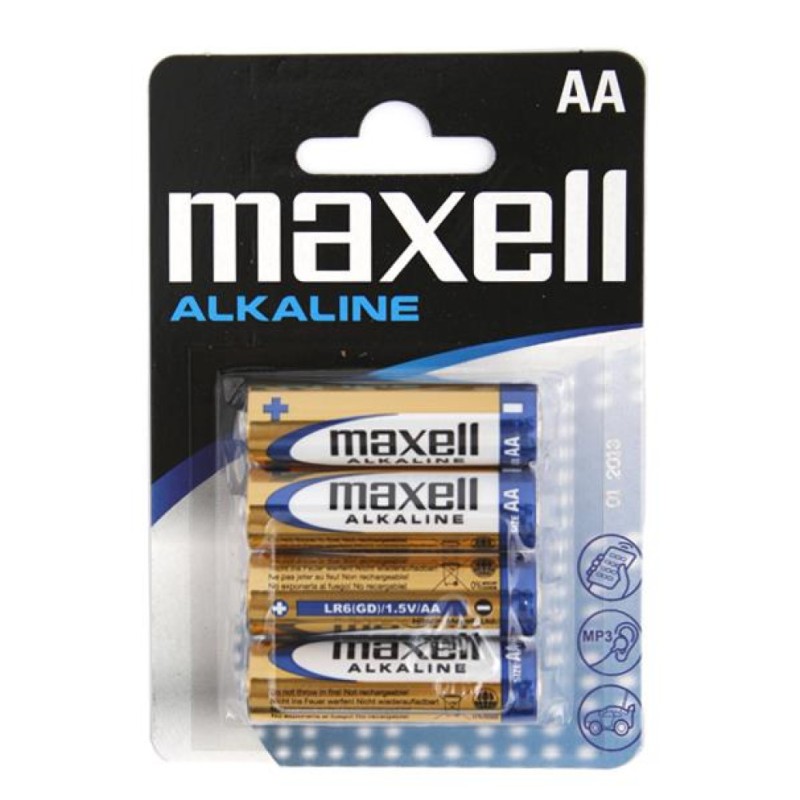 Baterijski vložek Alkalni 1,5V AA/LR6 4 kos MAXELL (mignon)