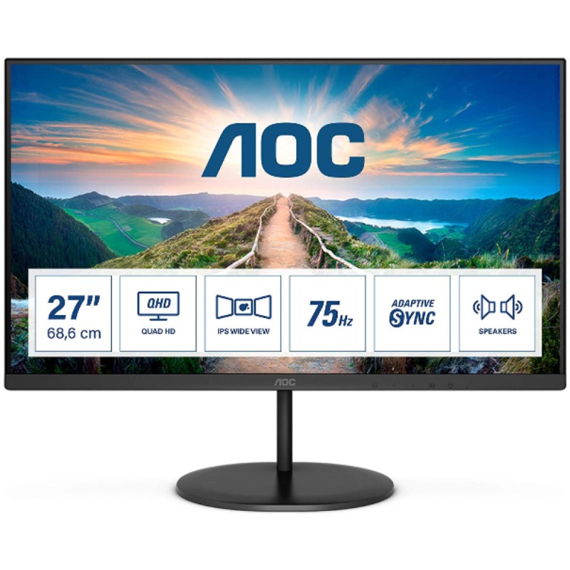 Monitor AOC 68,5 cm (27,0) Q27V4EA 2560x1440 75Hz IPS 4ms HDMI DisplayPort zvočniki 3H sRGB104% AOC Monitor AOC 68,5 cm (27,0) Q27V4EA 2560x1440 75Hz IPS 4ms HDMI DisplayPort zvočniki 3H sRGB104%