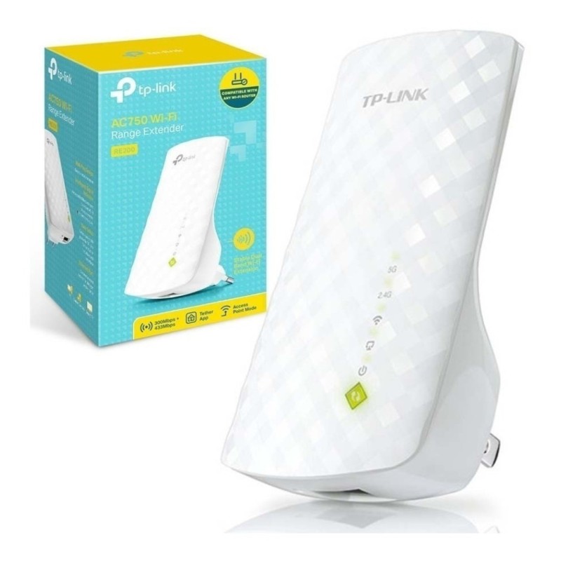 Razširitev brezžičnega omrežja TP-Link WiFi5 802.11ac AC750 433Mbit/s 1xRJ45 (RE200) TP-LINK Razširitev brezžičnega omrežja TP-Link WiFi5 802.11ac AC750 433Mbit/s 1xRJ45 (RE200)