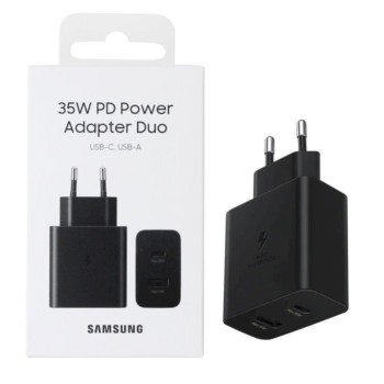 Hišni polnilec Samsung 35W EP-TA220 100-240V => 1x USB-A (ž) 1x USB-C črn (EP-TA220NBEGEU)
