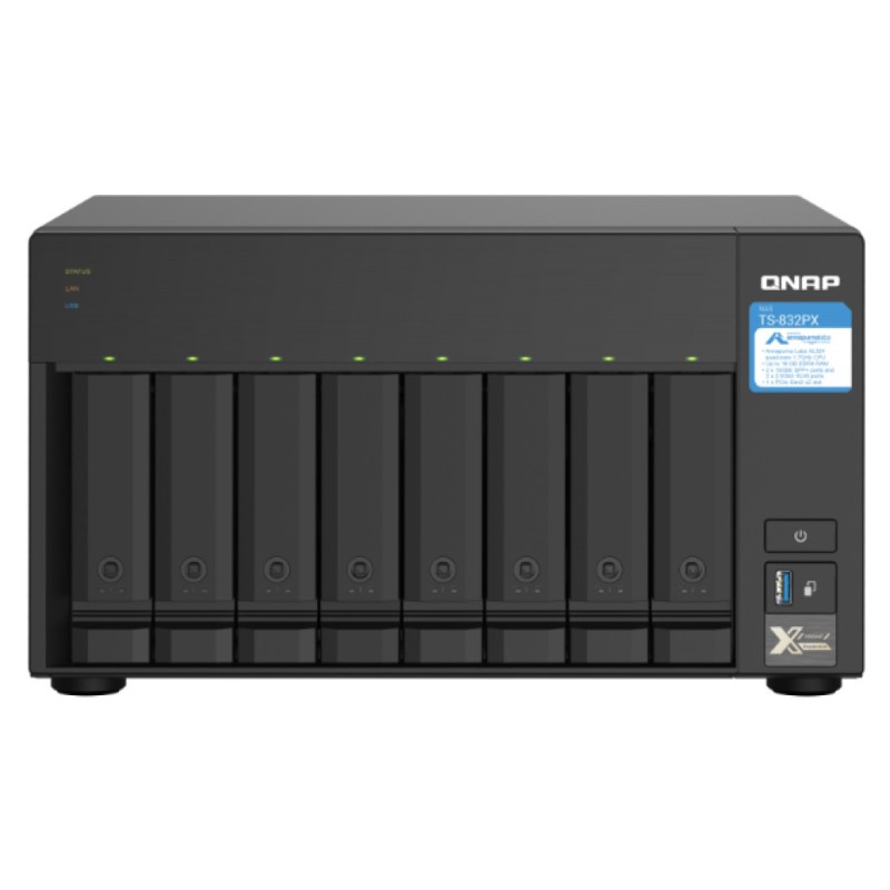 NAS ohišje QNAP TS-832PX-4G za 8 diskov 4GB ram 2x 10Gb SFP+ 2x 2.5Gb mreža QNAP NAS ohišje QNAP TS-832PX-4G za 8 diskov 4GB ram 2x 10Gb SFP+ 2x 2.5Gb mreža