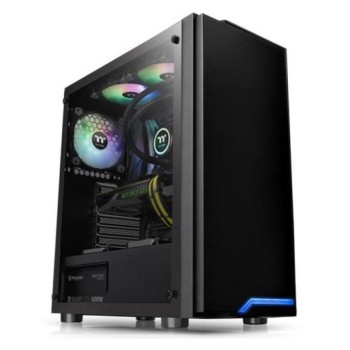 Ohišje Thermaltake H100 TG MidiATX - črna