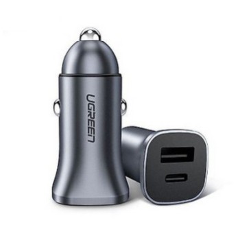 Avto polnilec 12V/24V => USB-A + USB-C UGREEN 18W 2x USB PD Qualcomm Quick Charge 4.0 Avto polnilec 12V/24V => USB-A + USB-C UGREEN 18W 2x USB PD Qualcomm Quick Charge 4.0